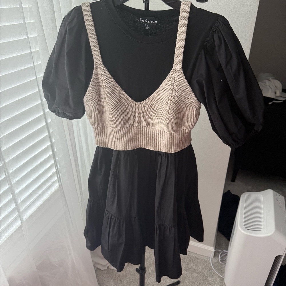 En Saison Puff Sleeve Dress